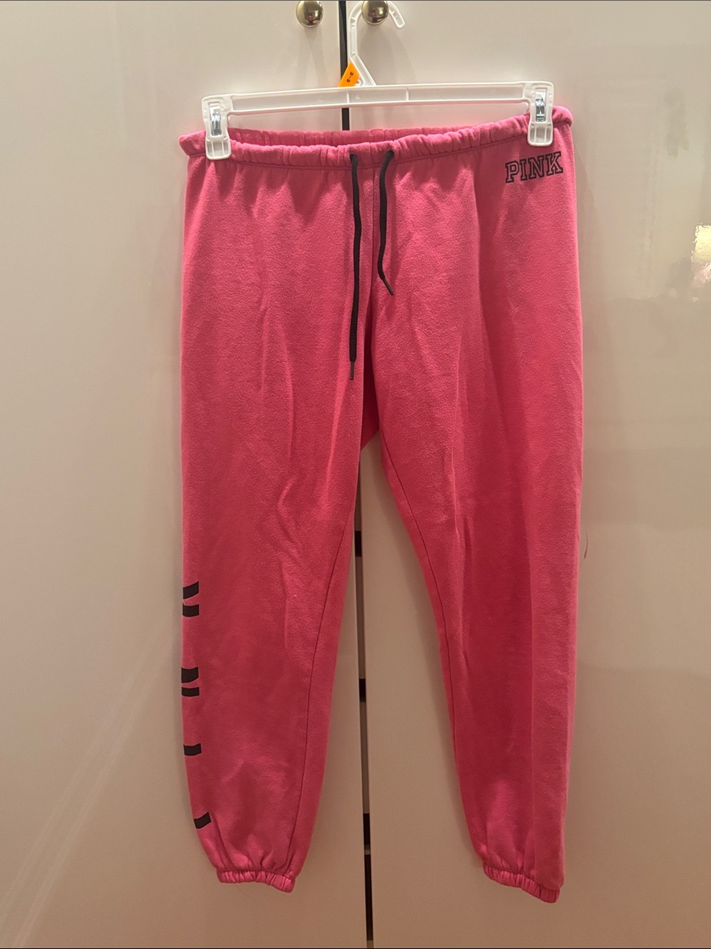 Low rise PINK Victoria's Secret Fleece Joggers in Bright Pink